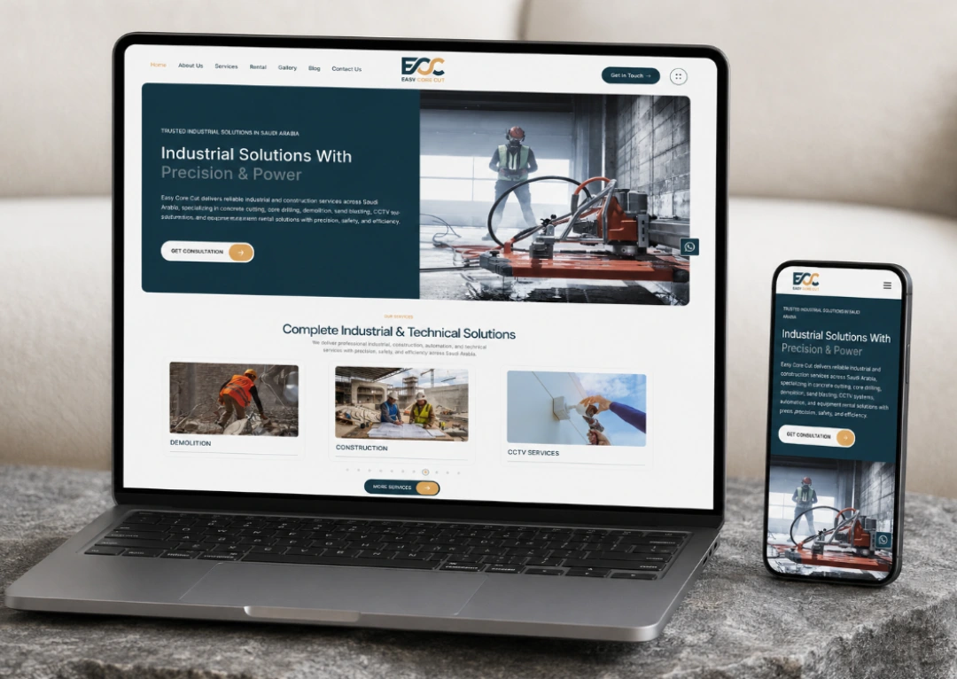 Easy Core Cut website design